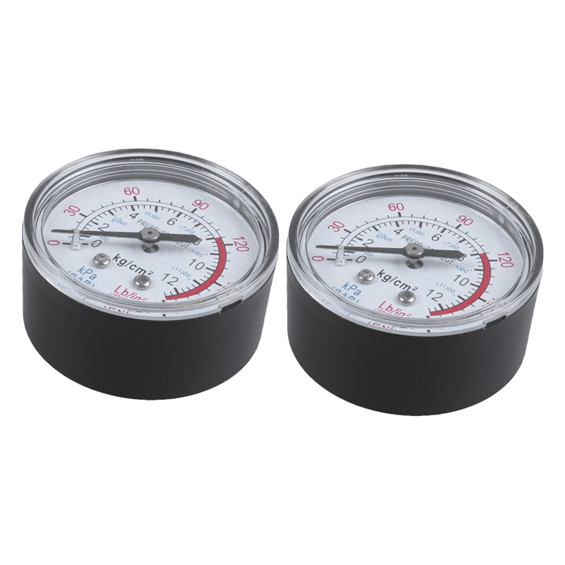 2X Round 0180 Psi 13mm 1/4BSP Diameter Dial Comparator Air Manometer