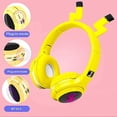 thumbnail image 3 of Auriculares inalámbricos Bluetooth 5.0 para niños con luz LED de 7 colores, auriculares con gancho para la oreja, micrófono incorporado plegable, adecuados para juegos/música/estudio de niños y niñas,, 3 of 5