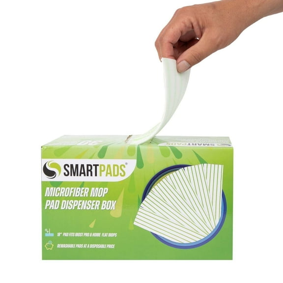 Arkwright Home SmartPads Household Microfiber Flat Mop Pads, Value Pack with 30 Count, Green