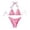 Hot Pink, variant on 2 in 1 Reversible Women's Bikini Swimsuit, Floral & Stripe 2 Piece Triangle Bathing Suit for Summer Beach Wear,S
