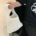 thumbnail image 3 of Kukuzhu Mesh Tote Bag Women's Woven Handbags Summer Travel Purse Handbag Large Hobo Bag Texture Shoulder Bag, 3 of 7