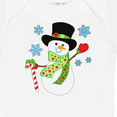 thumbnail image 4 of Inktastic Christmas Snowman in Top Hat with Candy Cane Boys or Girls Baby Bodysuit, 4 of 5