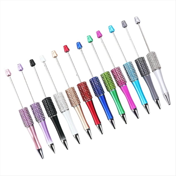 12 Uds. BolíGrafo con Cuentas de Diamantes, BolíGrafos Coloridos con Cuentas, BolíGrafos PapeleríA para Estudiantes, BolíGrafos para Escribir, Suministros Escolares y de Oficina