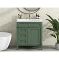 thumbnail image 2 of Bathroom Vanity with Sink 30 Inch, Bathroom Storage Cabinet With 3 Drawers, Cabinet Door Organizer & Adjustable Shelf, Green, 2 of 7