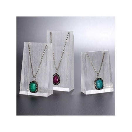 - 3 Pcs Jewelry Show Case Acrylic Necklace Pendant Display Stand Holder Organizer