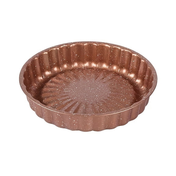 9.84 Inch Non-Stick Circular Fluted Cake Pan, Carbon Steel Tart Mold with Speckled Coating, Oven Safe, Ideal for Pies, Cakes & Home Baking