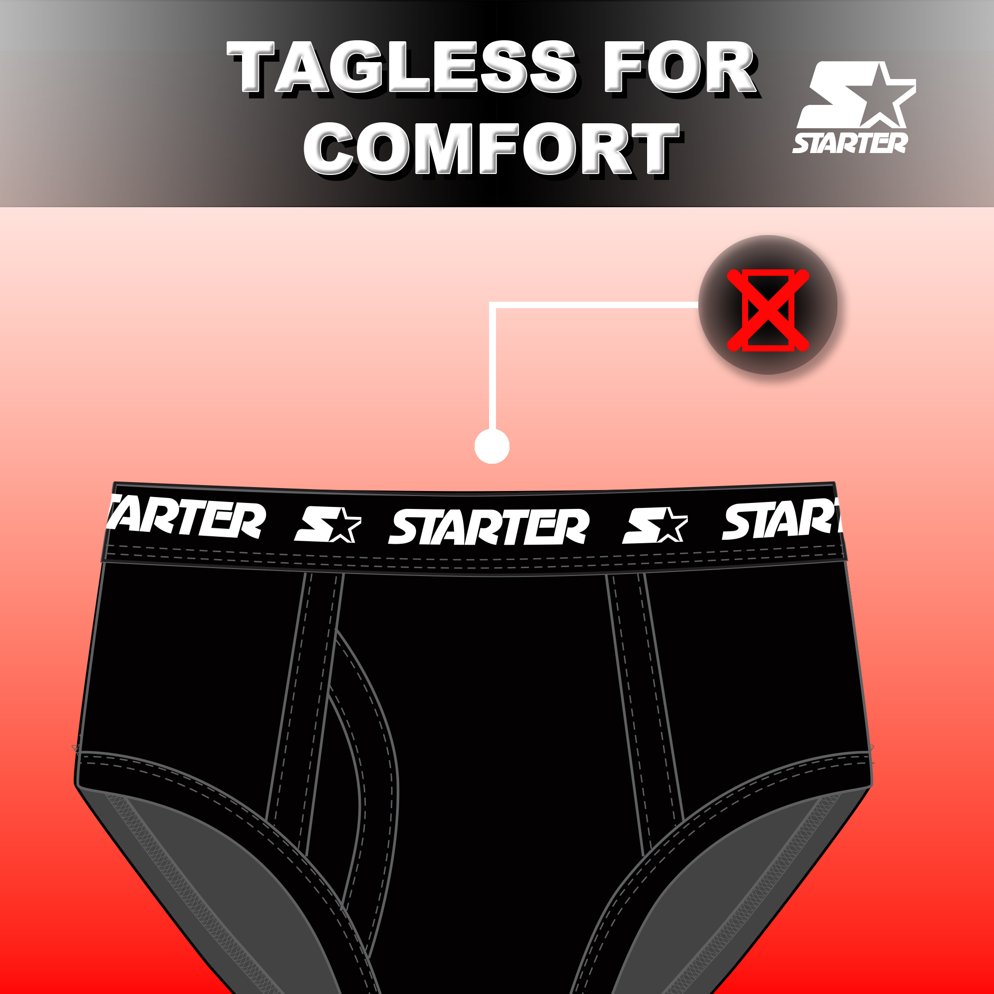 Starter Cotton Mens Briefs Breathable Underwear for Men, Black Medium 8-Pack