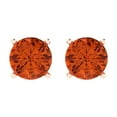 thumbnail image 3 of 4 ct Push-Back Stud Earrings for Women | 8.0mm Round Cut Simulated Red Diamond | 14K Rose Gold, 3 of 5
