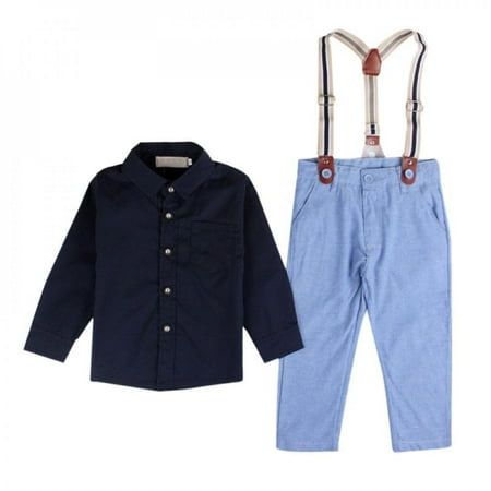 

Malisata 3PCS Kids Baby Boys Long Sleeve T-Shirt Tops+Braces+Trousers Clothes Outfits Set Children Clothing Set