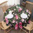 thumbnail image 3 of Pioneer Flower Floral Print Pattern Round Tablecloth 60"x60",Wrinkle Wipeable Table Cloth for Kitchen Dining Room Picnic Patio Party, 3 of 6