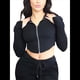 thumbnail image 3 of Sudadera con Capucha y Cremallera para Mujer, Chaqueta Tipo Cárdigan Corto, Sudadera con Capucha, Top Informal de Larga. Negro XL, 3 of 8