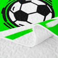 thumbnail image 5 of Manfei Football Sport Bed Spread Queen, Geometric Stripe Queen Coverlet Set, Vivid Green White, Polka Dots Reversible 3 Pieces, 1 Quilt and 2 Pillowcases, 5 of 7