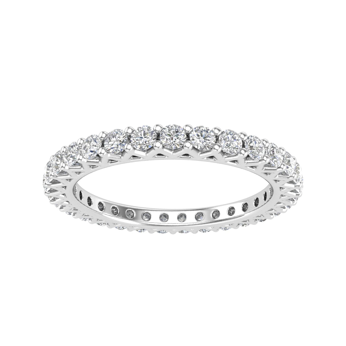 1.00 Carat TW Women's Natural Diamond Eternity Rings in 10k Gold (G-H Color, I1-I2 Clarity)
