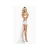 Bridal Mesh Bra & Skirted Thong W/ Veil 6240 White Small, Small