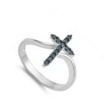 thumbnail image 4 of CHOOSE YOUR COLOR Cross Black CZ Wholesale Christ Ring .925 Sterling Silver Band Female Size 10, 4 of 4