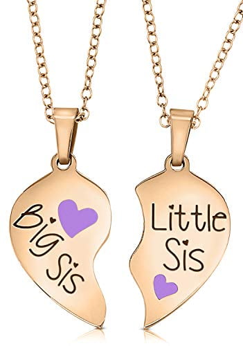 GIFTS FOR HER Mother & Daughter Heart Necklace Love Mum Sister Stocking Fillers 
