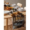 thumbnail image 6 of Orange Autumn Deer Table Runner 36 Inches, Vintage Forest River Bed Runner Dresser Scarves Tabletop for Indoor Outdoor Parties/Ceremony/Banquet, 13"x 36", 6 of 8