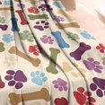 thumbnail image 3 of Paw Prints and Bones Blanket,Comfortable Soft Flannel Throw Blanket,All Season,Warm Lightweight Blankets for Sofa Bed Couch Living Room Chair,40"x50"(100x130cm), 3 of 4