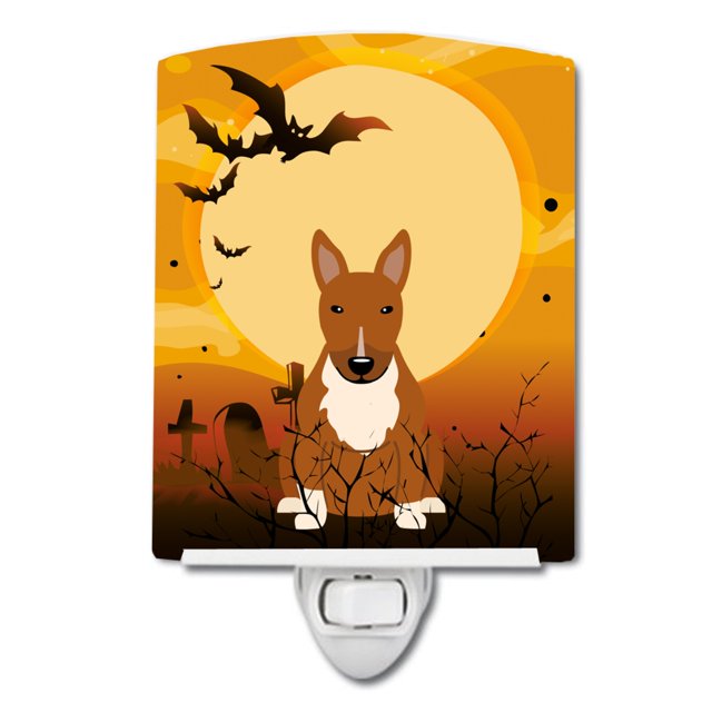 "Treasures Halloween Bull Terrier luz nocturna de cerámica roja, 6x4, multicolor" Caroline's Treasures BB4400CNL
