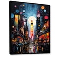 thumbnail image 2 of Designart "Time Square Lights in New York City I" Cityscapes Framed Wall Art - Industrial Blue New York City Entryway Framed Wall Art, 2 of 6