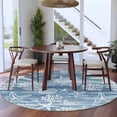 thumbnail image 3 of Round Rugs 8Ft, Haze Blue Coastal Round Area Rug Washable Indoor Throw Carpet, Summer Beach Nautical Starfish Coral Vintage Large Non Slip Circle Rug for Kids Room RV Home Decor Aesthetic, 3 of 8