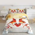 thumbnail image 2 of Manfei Cardinal Bird Queen Comforter Set,Merry Christmas Bedding Sets,Red Xmas Berry Bedding Comforter Set For Kids,Microfiber Bedroom Decor Reversible,3pcs, 2 of 8