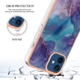 thumbnail image 5 of ELEHOLD for iPhone 12/iPhone 12 6.1 inch Marble Case, Clear Electroplated Frame Soft TPU Anti-Scratch Wear-Resistant Wireless Charging Slim Fit Transparent Case for iPhone 12/iPhone 12 Pro, Purple, 5 of 5