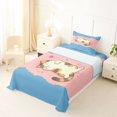 thumbnail image 3 of Manfei Cute Kitten Cat Twin Sheets, Cartoon Sleeping Pet Bedding, Blue Pink, 3-Piece, 1 Flat Sheet, 1 Fitted Sheet and 1 Pillowcase, 3 of 6