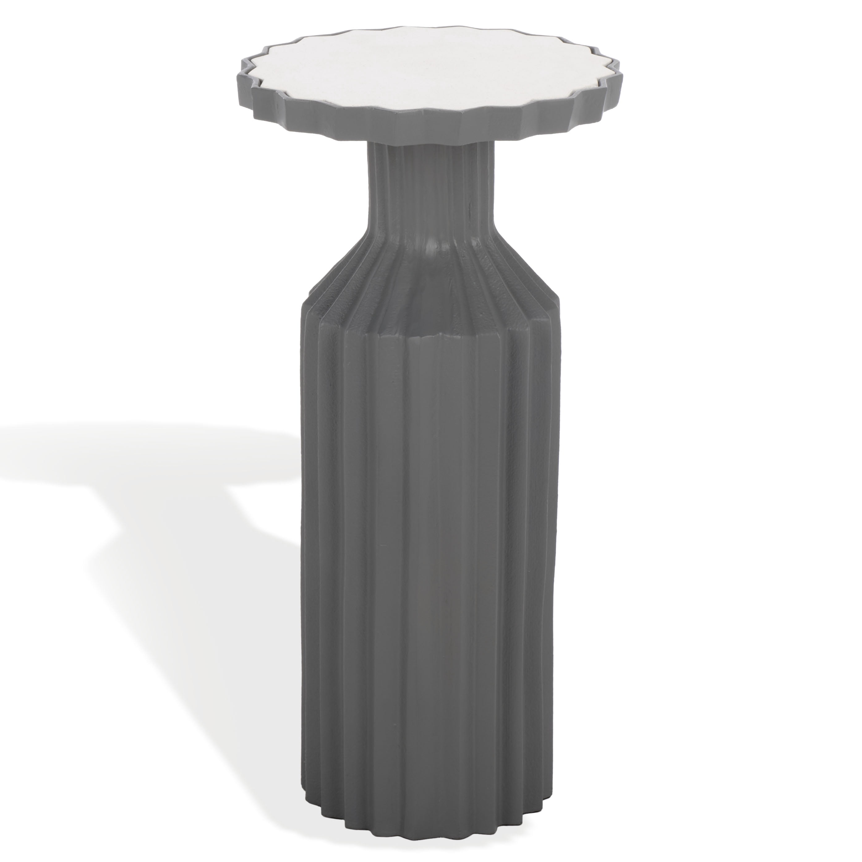 Safavieh Couture Cindylyn Concrete Top Modern End Table, Gray/White
