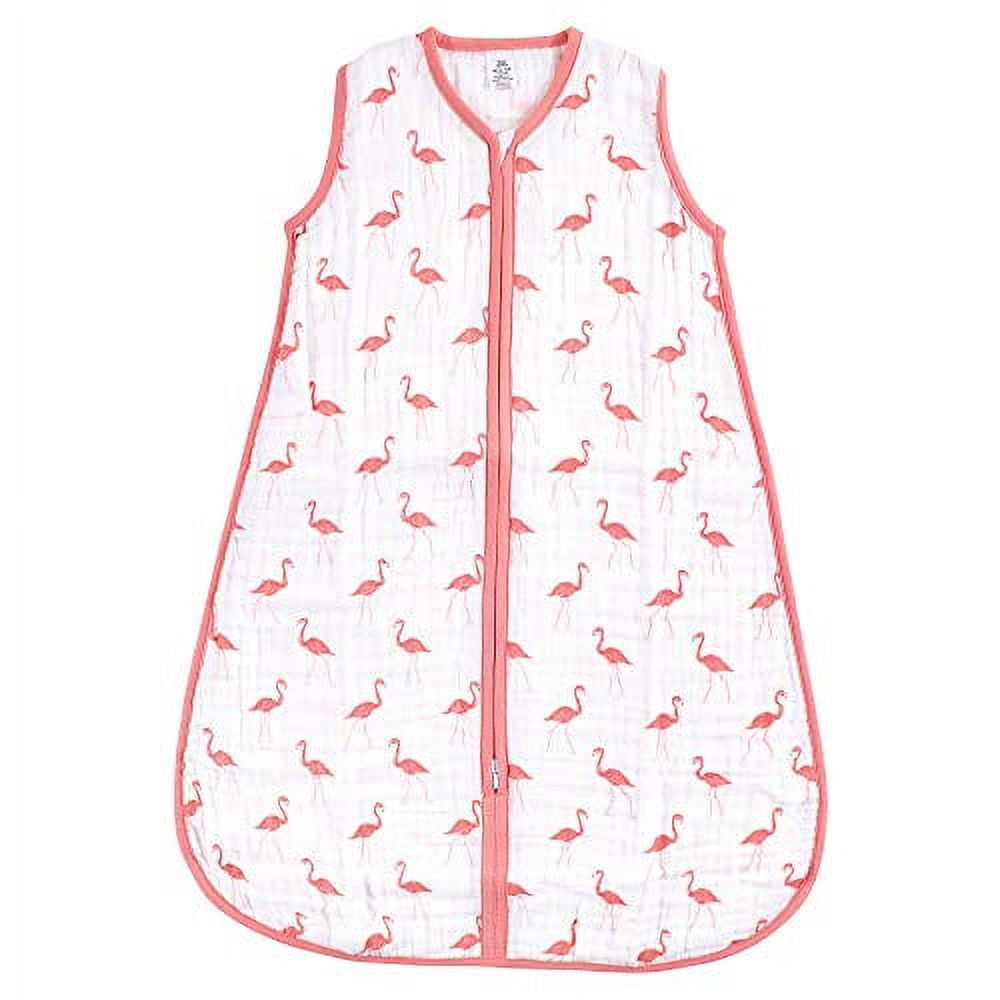 Yoga Sprout Baby Girl Sleeveless Muslin Cotton Sleeping Bag, Sack, Blanket, Flamingo, 6-12 Months