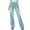 Sky Blue, variant on Fgnfyis Casual Solid Flared Pants Stretch Pants for Women High Waist Bootcut Comfortable Everyday Elastic Denim Trousers with Wide Leg Pants for Women Blue XL