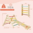 thumbnail image 2 of CIPACHO 3-in-1 Wooden Triangular Climbing Toys for Toddlers, Easy Set Up Playset for Indoor Outdoor Backyard, Easy to Store, Safe Toy for Baby, Multicolor, 2 of 4