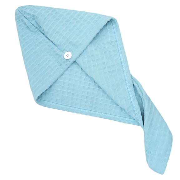 Microfiber Hair Towel Wrap, Fast Drying Ultra Absorbent Waffle Weave Hair Towel with Button for All Hair Types