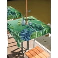 thumbnail image 2 of Square Outdoor Tablecloth with Umbrella Hole Tropical Leaves Outside Table Cloth Waterproof Patio Table Cover Country Summer Botanical Green Plants Zipper Tablecloths for Picnic Camping 54x54 Inch, 2 of 8
