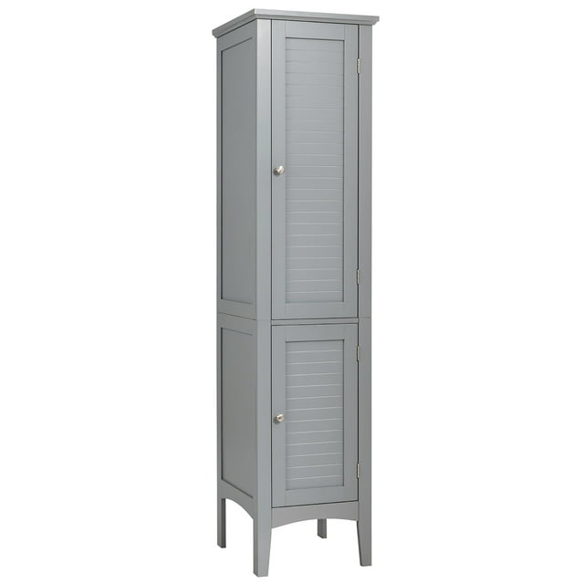 Costway Freestanding Bathroom Storage Cabinet Linen Tower Kitchen Living Room Grey