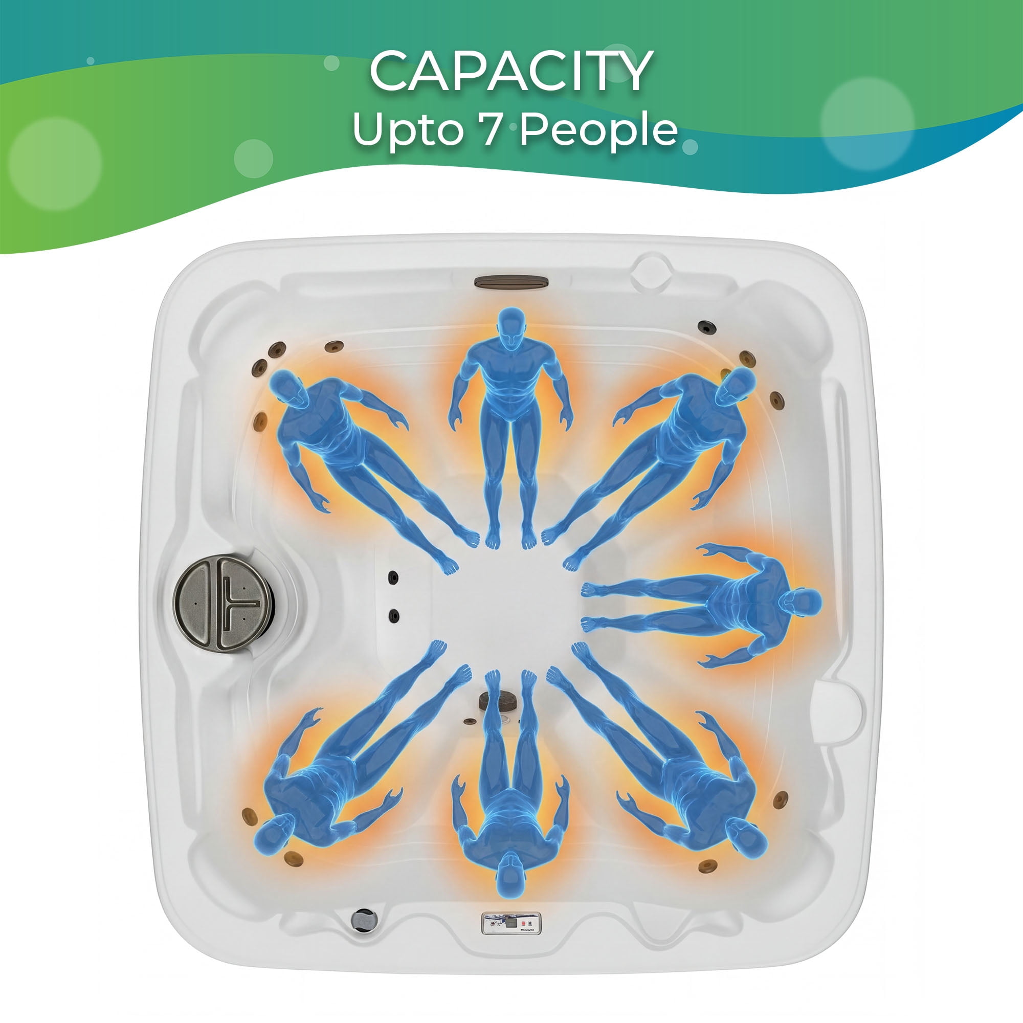 Lifesmart LS450DX™ 7-Person 22-Jet Plug & Play Outdoor Spa, Arctic White/Espresso Brown