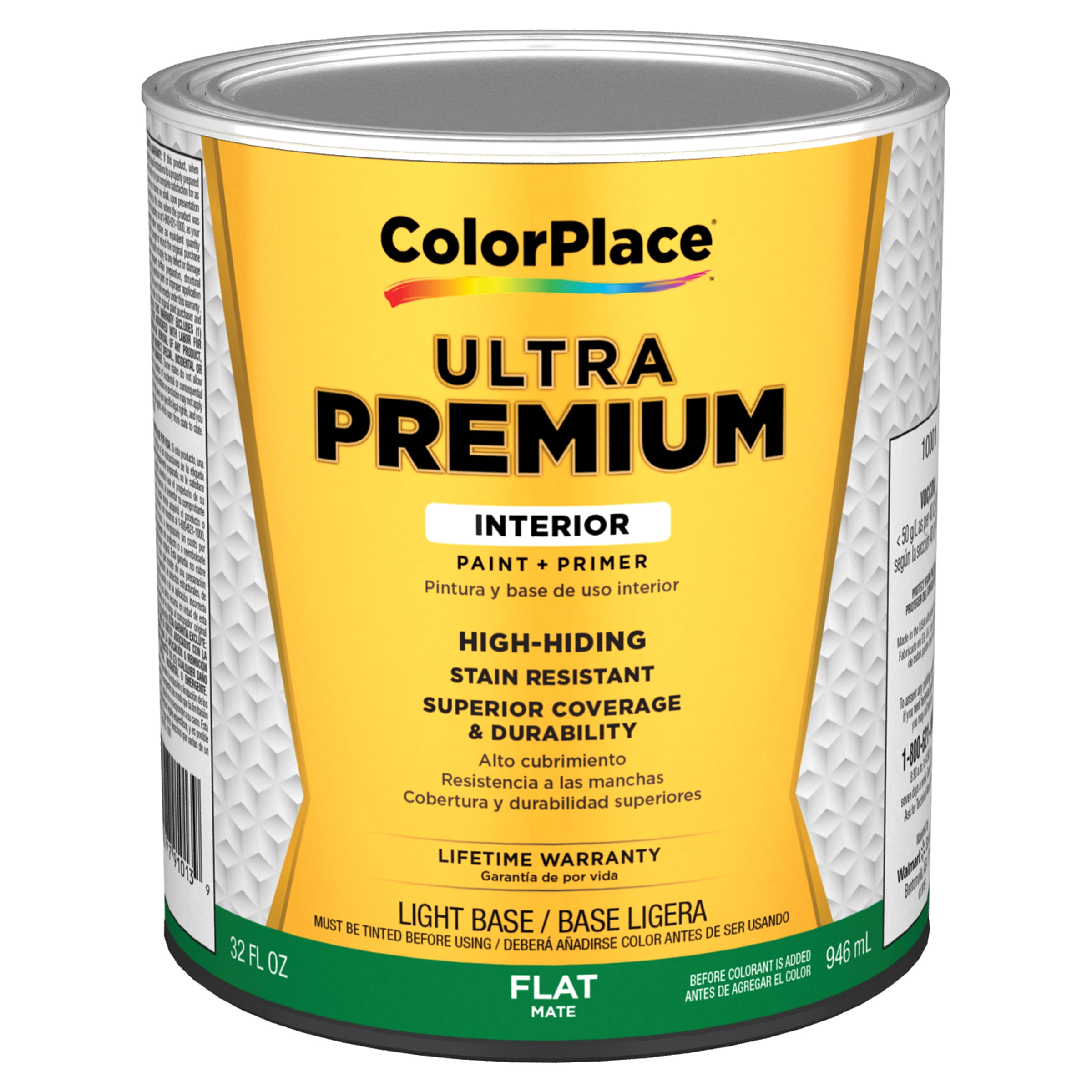 Color Place Ultra Premium Interior Paint & Primer Flat Light Base 1Qt