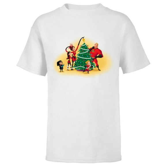 Disney PIXAR The Incredibles Holiday Decorating - Short Sleeve T-Shirt for Kids - Customized-White