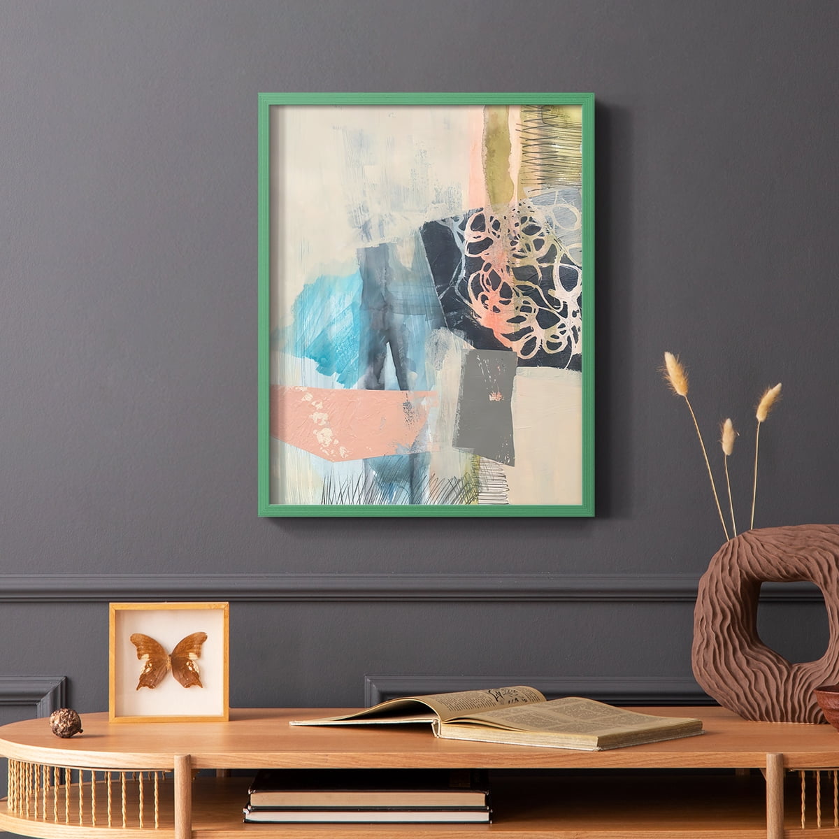 Reductive I in Green Solid Wood 8 x 10 Framed Print