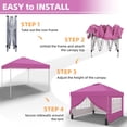 thumbnail image 6 of Ainfox 10x10 Pop up Canopy Tent with Sidewalls and Weighted Sandbags,Instant Outdoor Shade Gazebo,Pink, 6 of 8