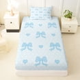 thumbnail image 3 of Erosebridal Blue Bowknot Kids Twin Sheet Sets, Cute Princess Bow Bedding, 3pcs, 3 of 5