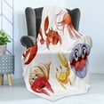 thumbnail image 4 of Crabs Soft Flannel Fleece Throw Blanket, Illustration of Sea Animals Like Crab Hermit Crab Lobster Shells Shrimp Print, Cozy Plush for Indoor and Outdoor Use, 60" x 80", Orange Yellow, by Ambesonne, 4 of 5