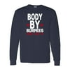 Body By Burpees Workout Gym Athletic Mens Long Sleeve T-Shirt Top