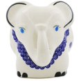 thumbnail image 2 of Polish Pottery 7¾-inch Elephant Figurine (Blue Poppies Theme) Hand Painted in Boleslawiec, Poland + Certificate of Authenticity, 2 of 6