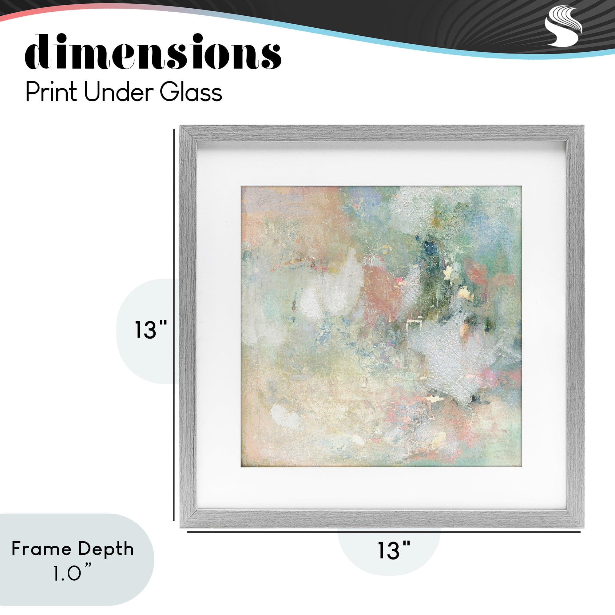 Stupell Industries Serene Pastel Brushstroke Harmony Gray Framed Print Under Glass, design by Carol Robinson