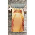 thumbnail image 3 of Ambesonne Orange Quilted Bedspread Set 2 Pcs, Tropic Giraffes, Twin Size, Orange, 3 of 3
