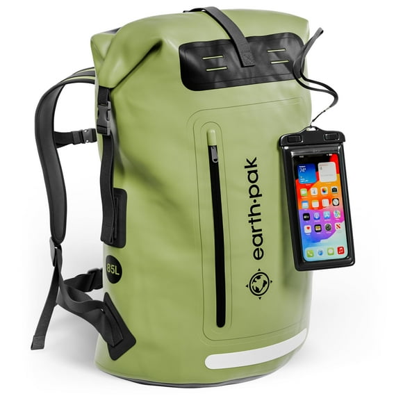 Mochila Impermeable Earth Pak para Senderismo Resistente con Funda para Teléfono