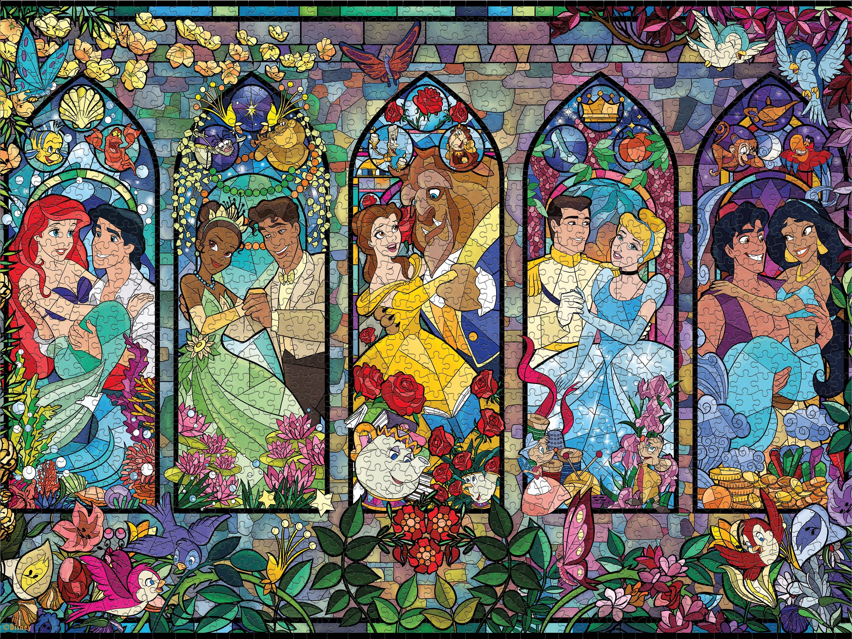 Ceaco Disney Princess Castle Royal Windows 1500 Piece Interlocking Jigsaw Puzzle