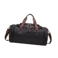thumbnail image 2 of Bolso de viaje tipo bolsa de lona, bolso de mano, bolso de mano para pasar la noche, para hacer ejercicio, acampar y hacer ejercicio Negro, 2 of 8