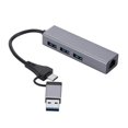 thumbnail image 3 of Adaptador compacto USB C y USB a , conector convertidor de adaptador de red Gigabit Plug and Play para PC portátil shamjiam Adaptador de red, 3 of 8